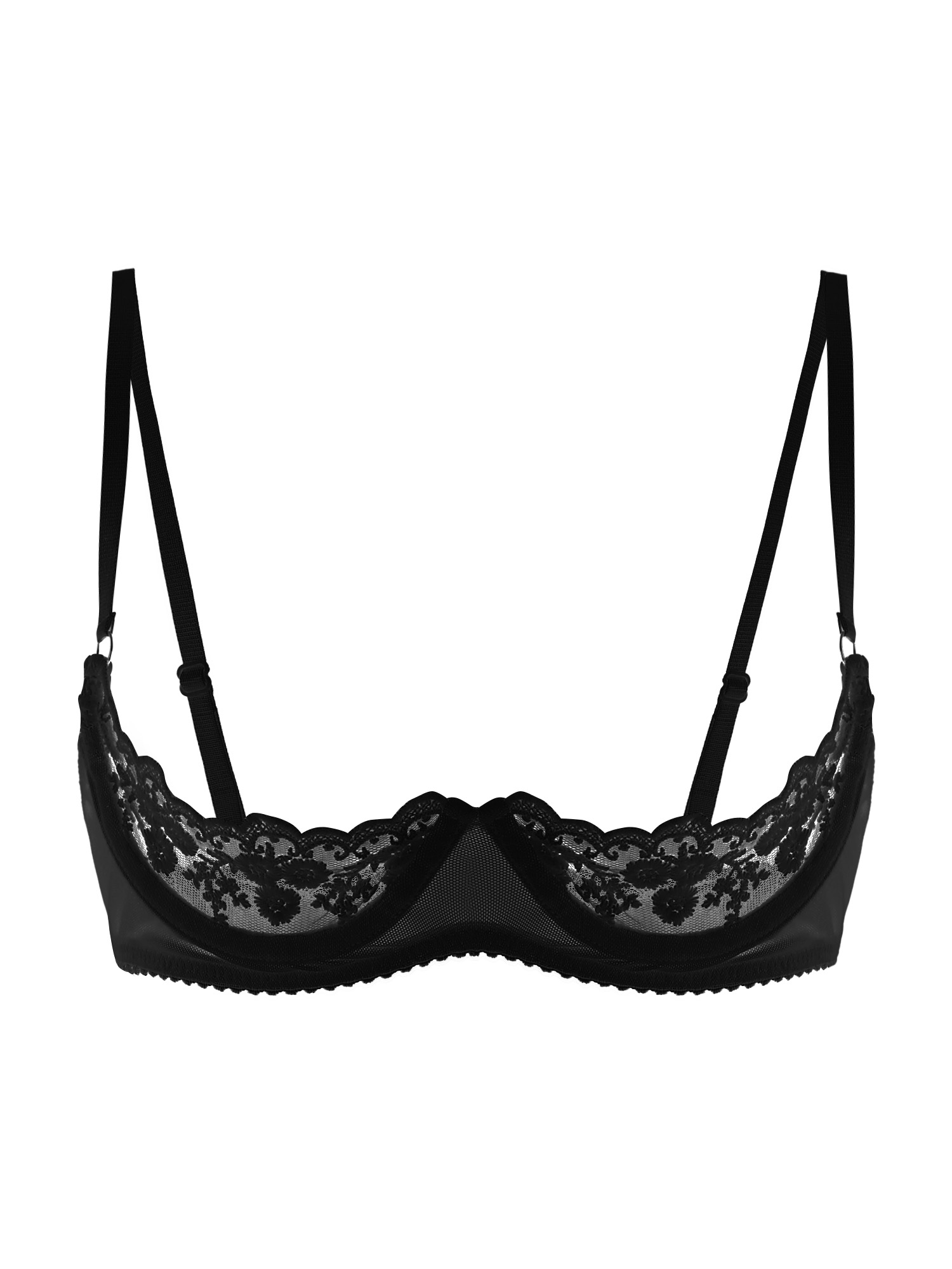 Underwear - Damski seksowny biustonosz z otwartymi miseczkami,
