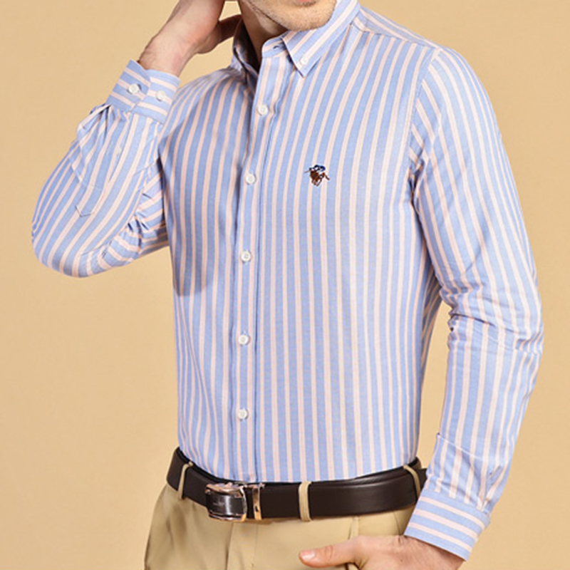 Oxford Cotton Casual Shirt Business - Nowe koszule męskie z długim rękawem,