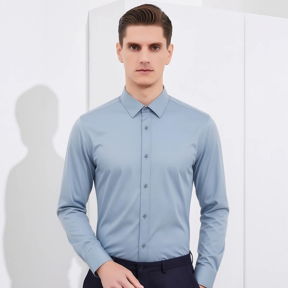 Breathable Bamboo Fiber Shirt Non Iron - Męska koszula biznesowa, niegniotąca się, z