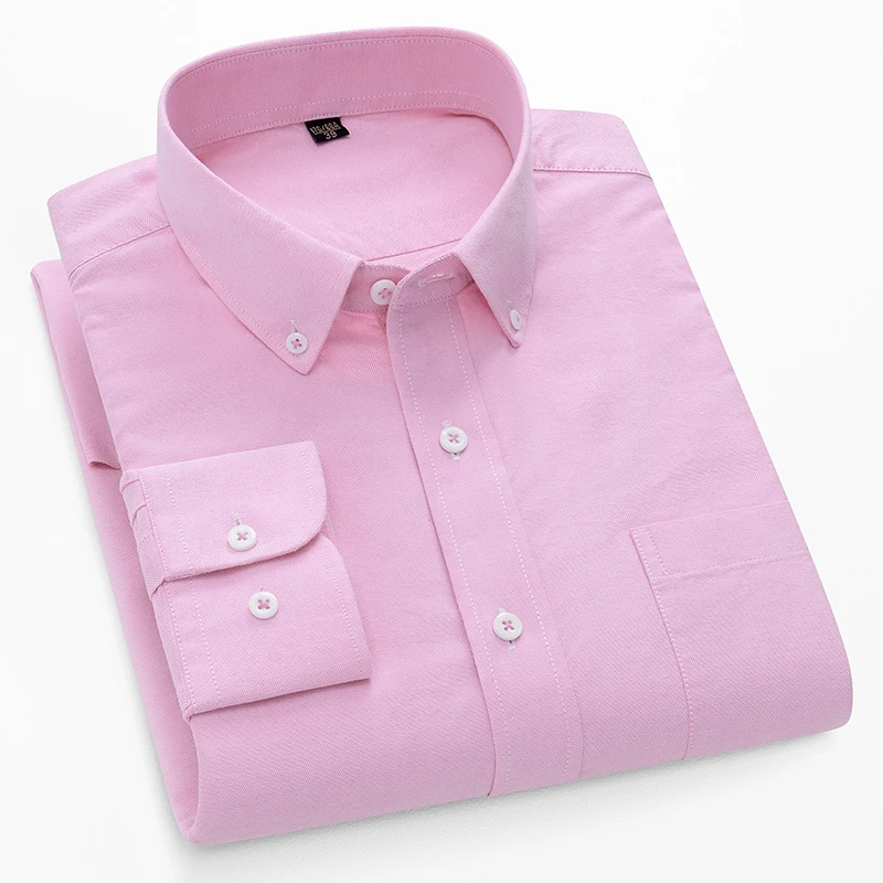 Oxford Cotton Casual Shirt Business - Koszule męskie z długim rękawem, wykonane