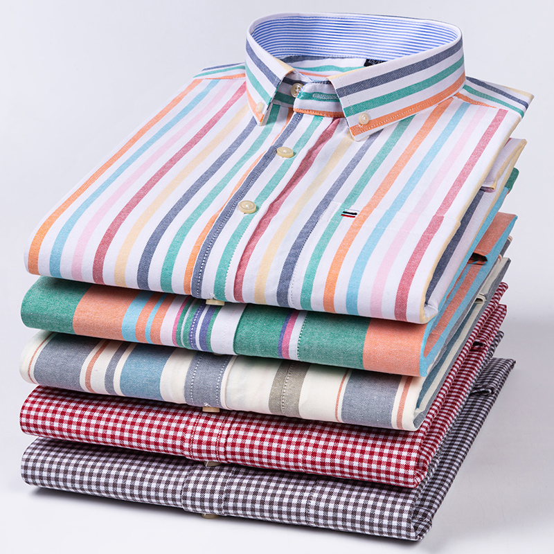 Oxford Cotton Casual Shirt Business - Męska koszula Oxford z czystej bawełny,