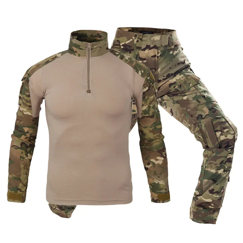 Tactical Military Shirt Cargo - Męski taktyczny strój bojowy, czarny, wojskowy
