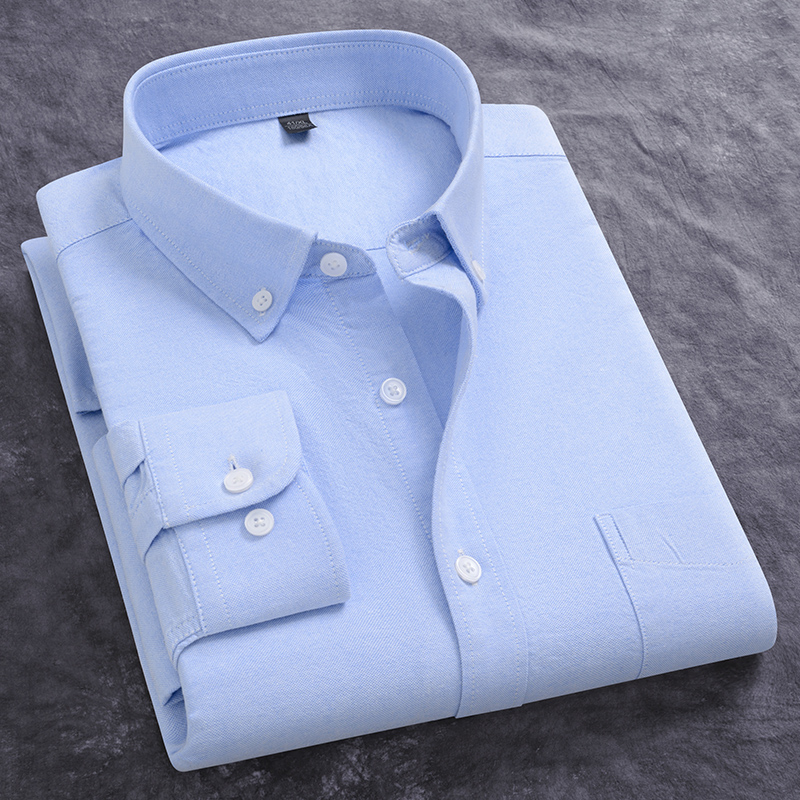 Oxford Cotton Casual Shirt Business - Wiosna Nowa Męska Koszula Oxford Długi