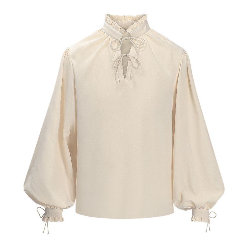 Medieval Gothic Lace Up Pirate Shirt - Renesansowa średniowieczna koszula piracka dla mężczyzn