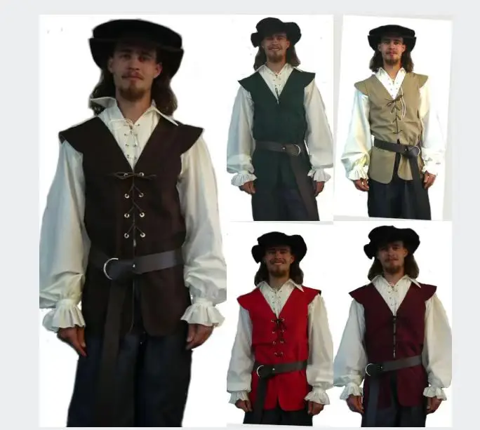 Medieval Gothic Lace Up Pirate Shirt - Średniowieczne koszule marszczone gotyckie steampunkowe wiktoriańskie