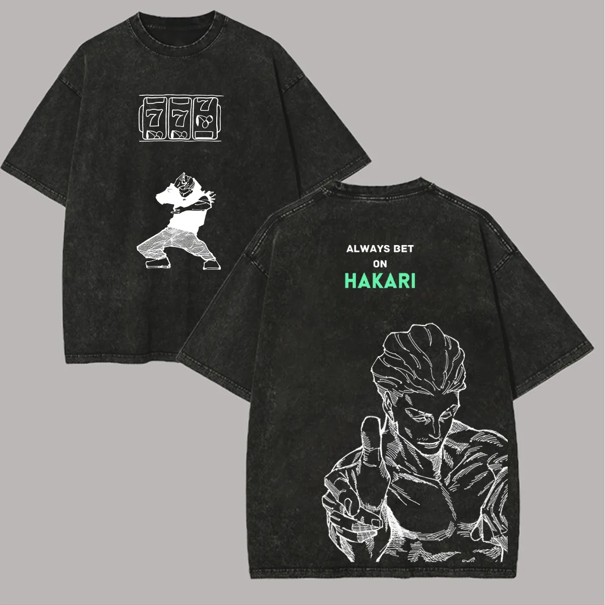 Acid Wash Vintage Graphic T Shirt - Koszulka Jujutsu Kaisen Hakari - Zawsze