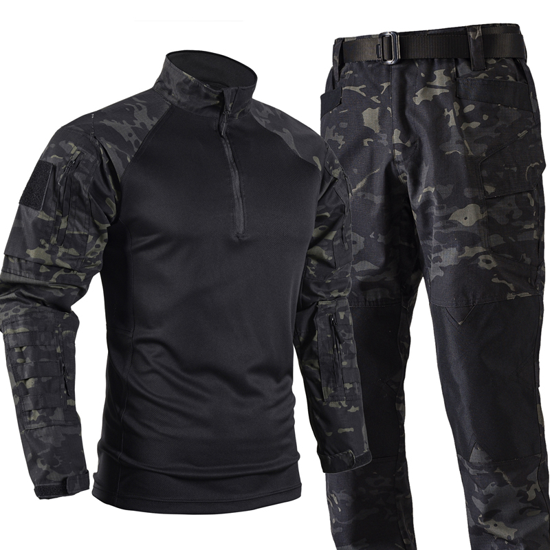 Tactical Military Shirt Cargo - Męskie taktyczne komplety bojowe, letnia oddychająca