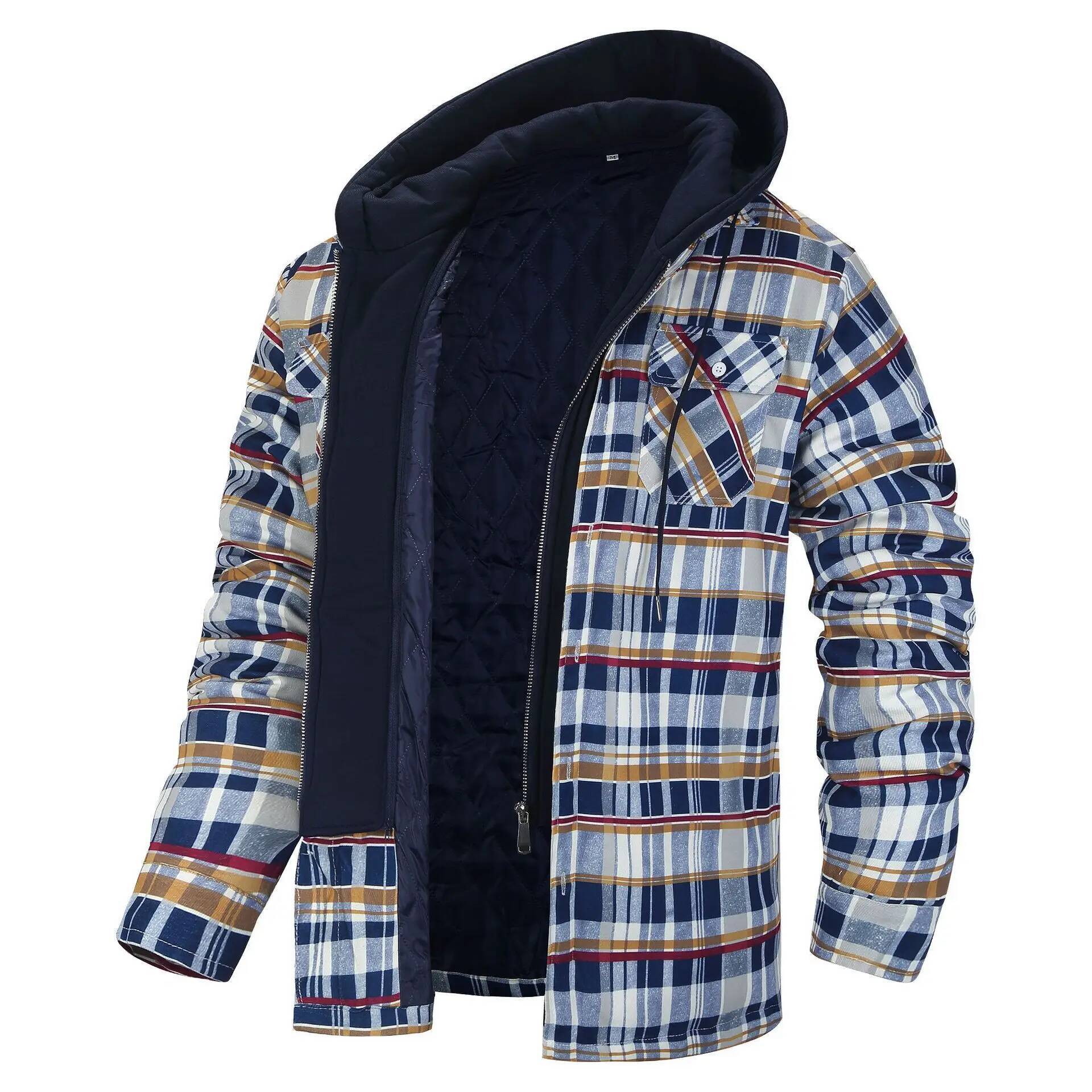 Flannel Plaid Shirt Heavy Weight - Zimowa kurtka męska w kratę z