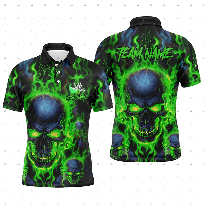 Short Sleeve Bowling Shirt Retro - Koszulki Polo z Krótkim Rękawem A6