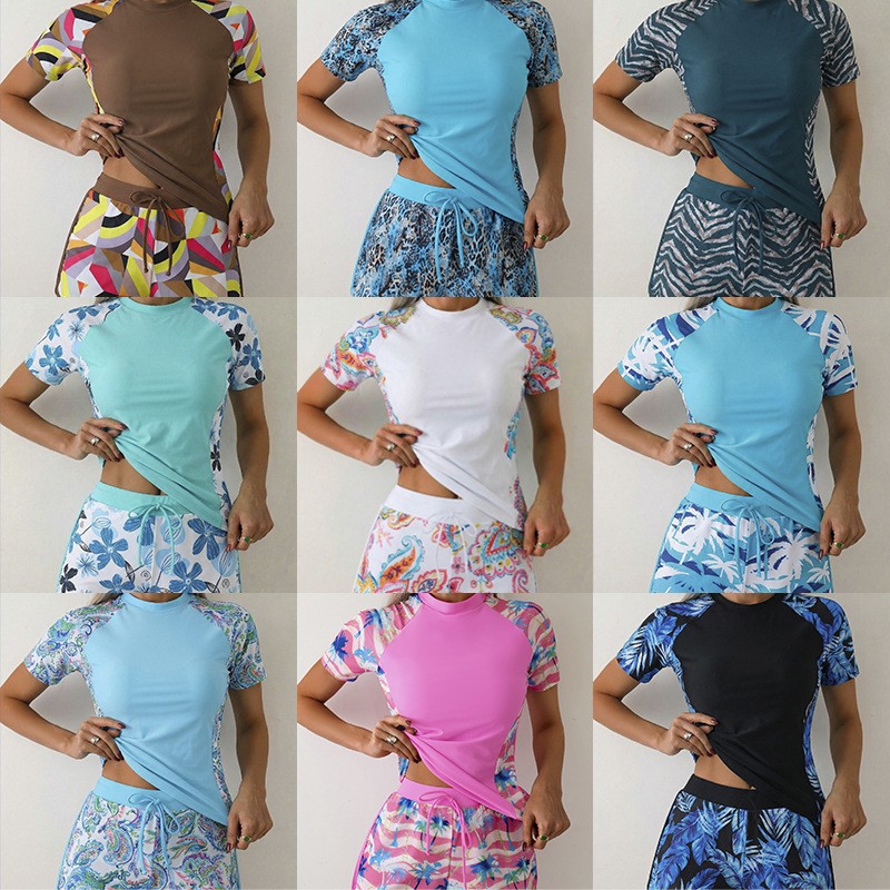 Shorts - Damski tankini ze spodenkami, krótki top