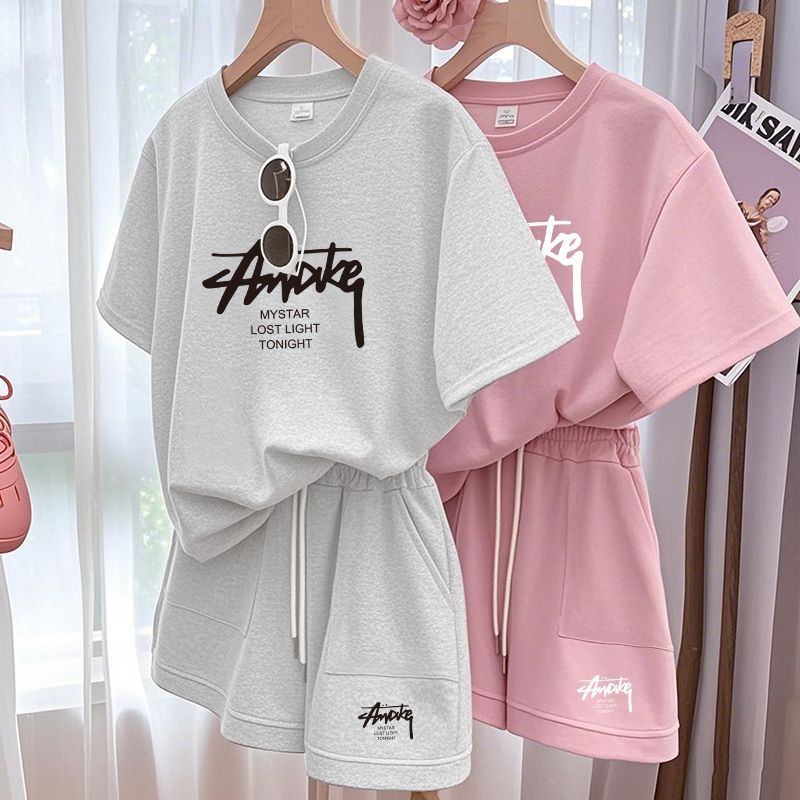 Shirts - Nowy damski zestaw plus size, dwuczęściowy