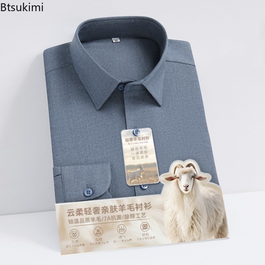 Mandarin Collar Formal Shirt Slim Fit - Nowe wysokiej jakości koszule męskie z