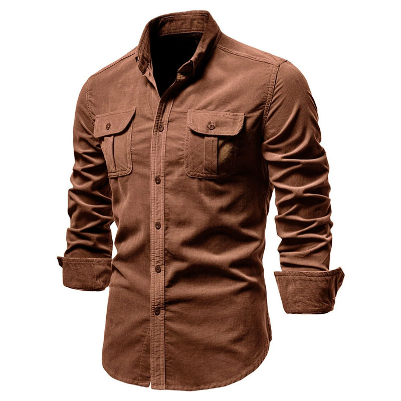 Męska koszula-kurtka z sztruks – Corduroy Button Up Shirt Men recenzja i cena