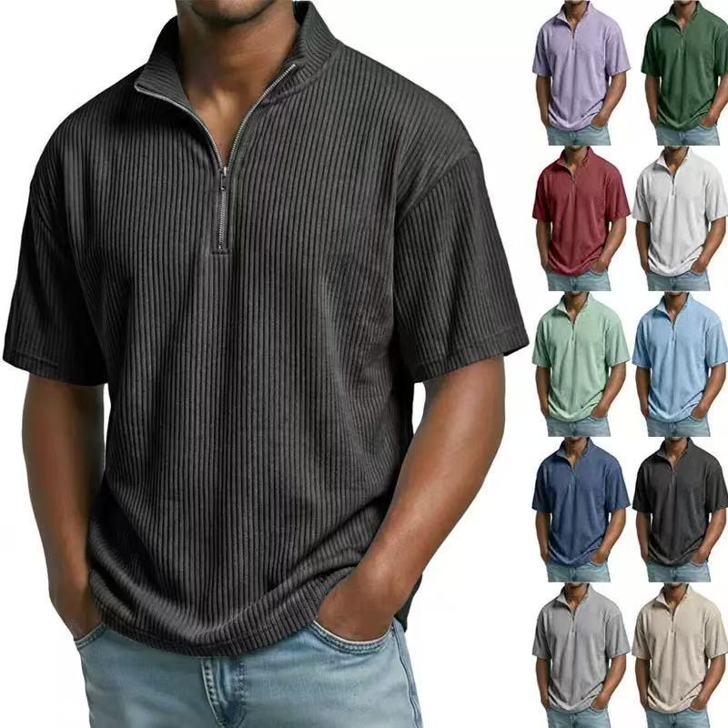 Letnia koszula męska z sztruks – Corduroy Button Up Shirt Men recenzja i cena