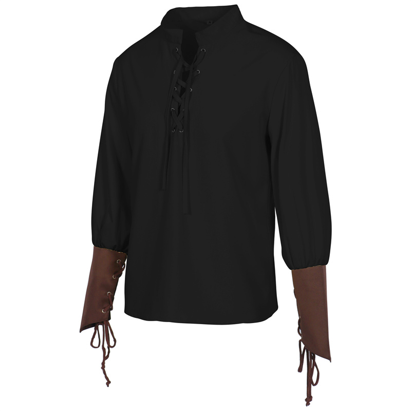 Męska Średniowieczna Koszula P – Medieval Gothic Lace Up Pirate Shirt recenzja i cena