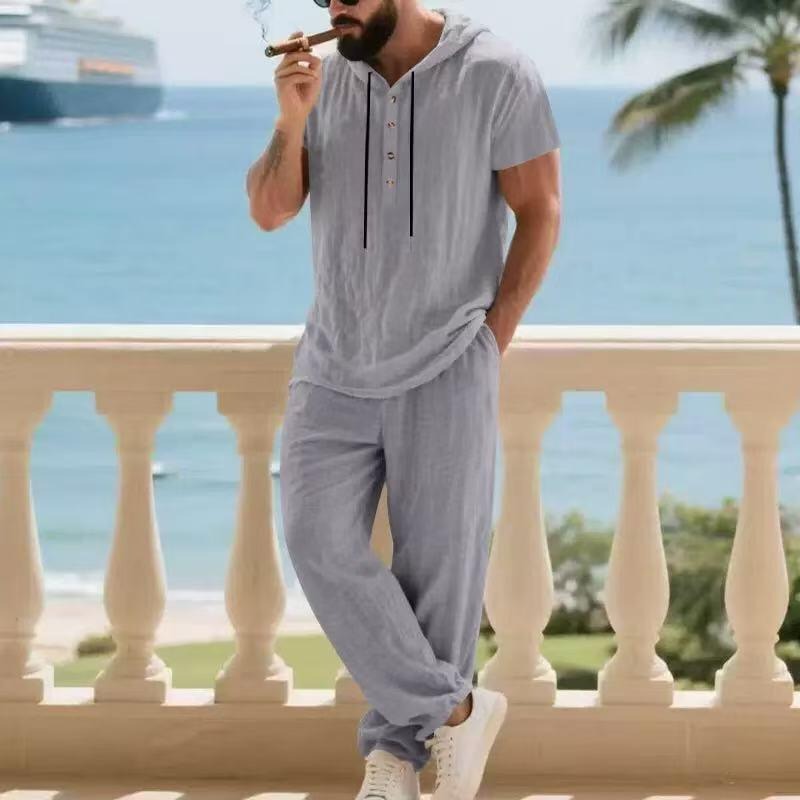 Męski amerykański retro zestaw – Mens Linen Shirt Long Sleeve recenzja i cena