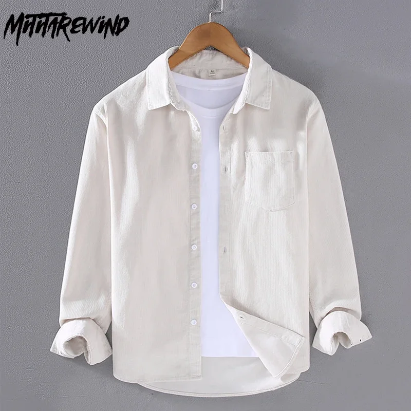 Męska koszula z długim rękawem – Corduroy Button Up Shirt Men recenzja i cena