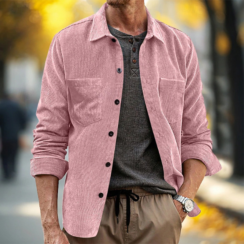 Męska koszula sztruksowa w sty – Corduroy Button Up Shirt Men recenzja i cena