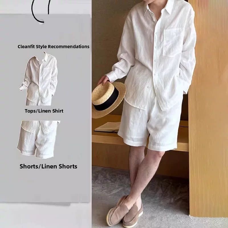 Lekki, oddychający zestaw kosz – Mens Linen Shirt Long Sleeve recenzja i cena