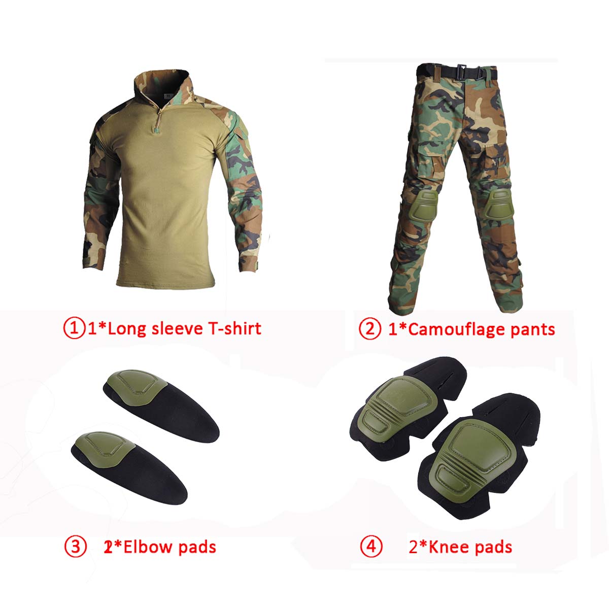 Zestaw taktyczny Jungle Camouf – Tactical Military Shirt Cargo recenzja i cena