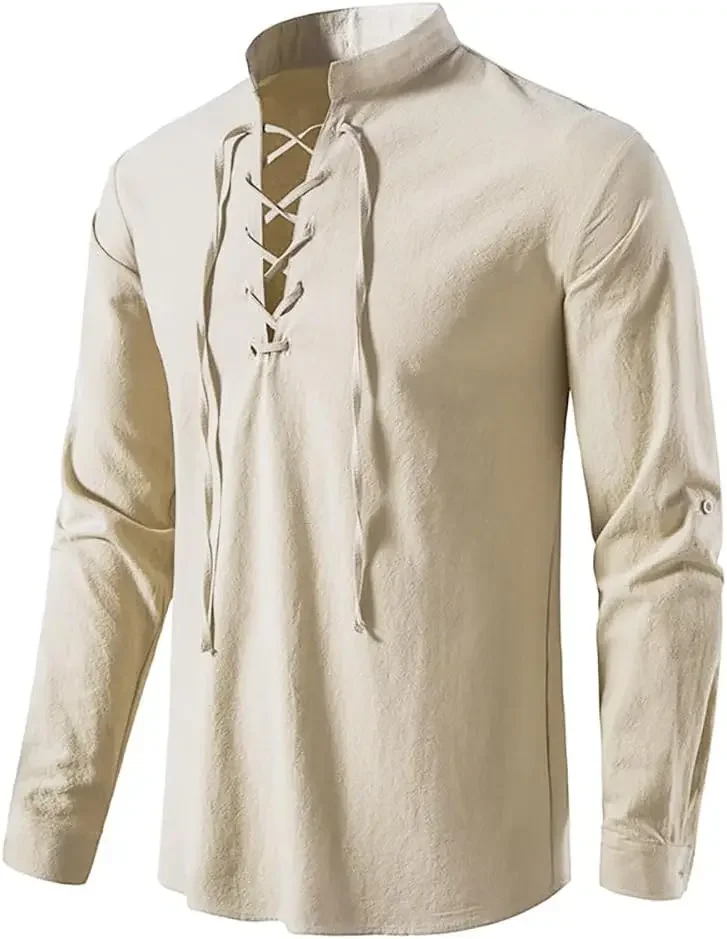 2-częściowy zestaw męski: śred – Medieval Gothic Lace Up Pirate Shirt recenzja i cena