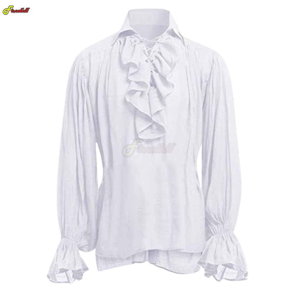 Męska koronka na Halloween w g – Medieval Gothic Lace Up Pirate Shirt recenzja i cena