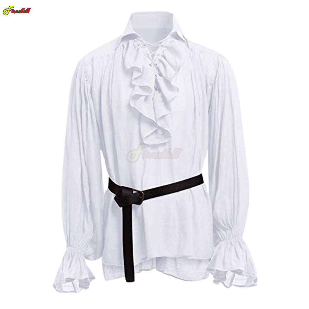 Męska koronka na Halloween w g – Medieval Gothic Lace Up Pirate Shirt recenzja i cena
