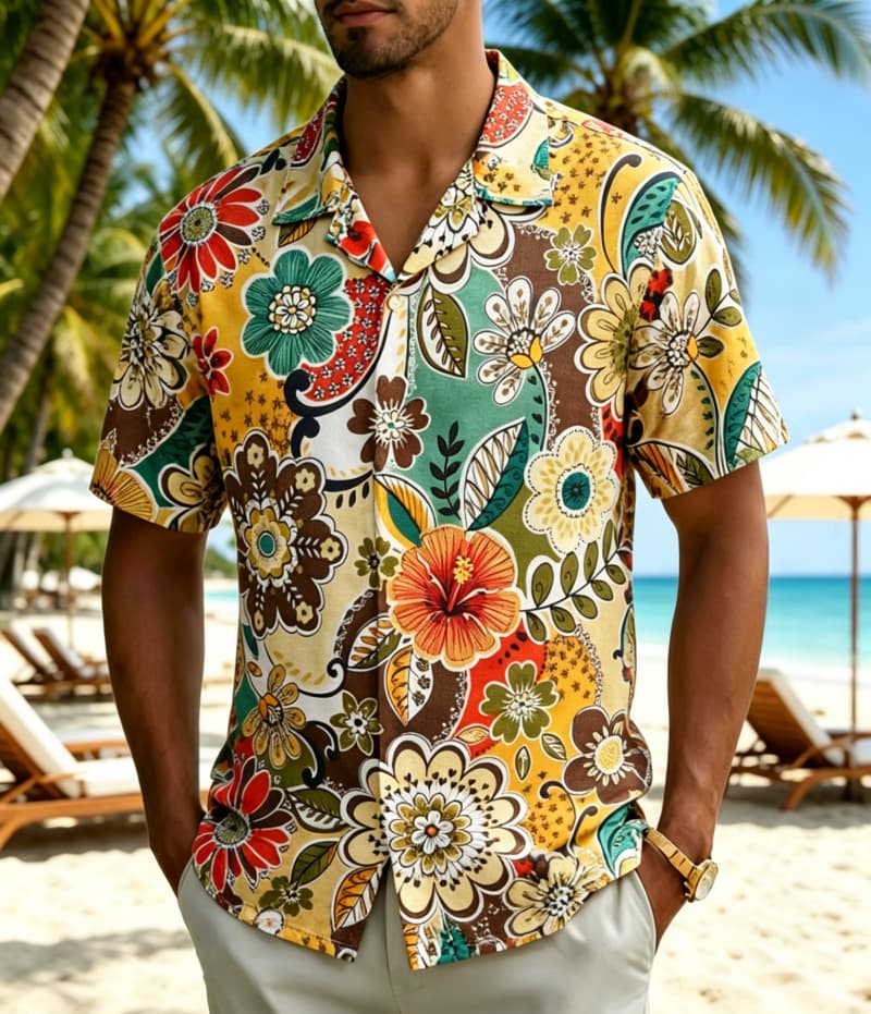 Męska koszula w stylu vintage  – Vintage Hawaiian Floral Shirt recenzja i cena
