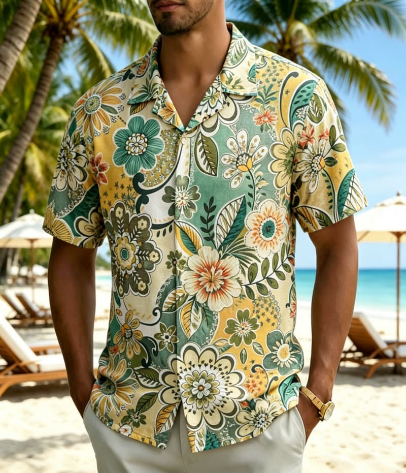 Męska koszula w stylu vintage  – Vintage Hawaiian Floral Shirt recenzja i cena