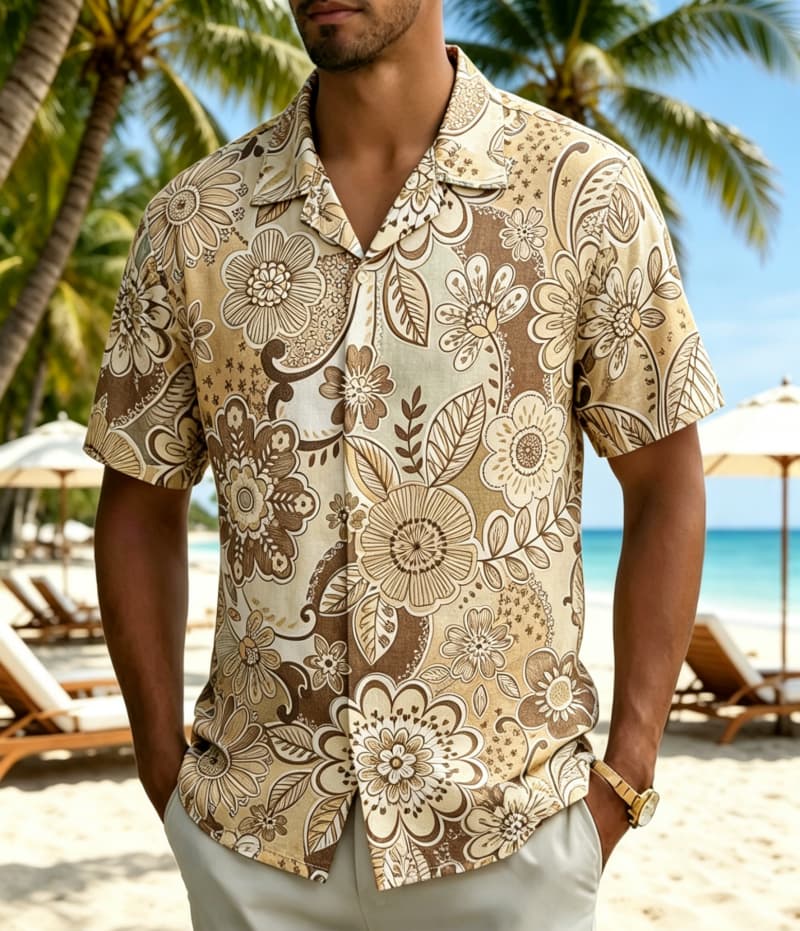 Męska koszula w stylu vintage  – Vintage Hawaiian Floral Shirt recenzja i cena