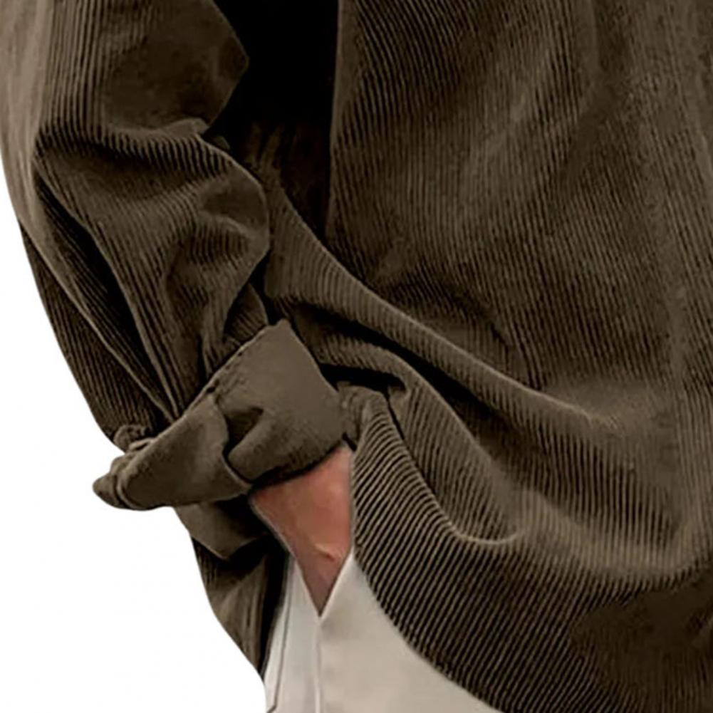 Męskie koszule casualowe na ze – Corduroy Button Up Shirt Men recenzja i cena