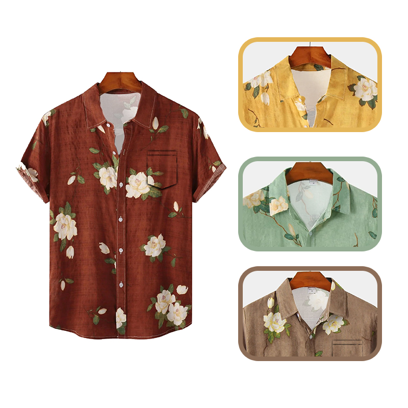 Męska koszula z krótkim rękawe – Vintage Hawaiian Floral Shirt recenzja i cena