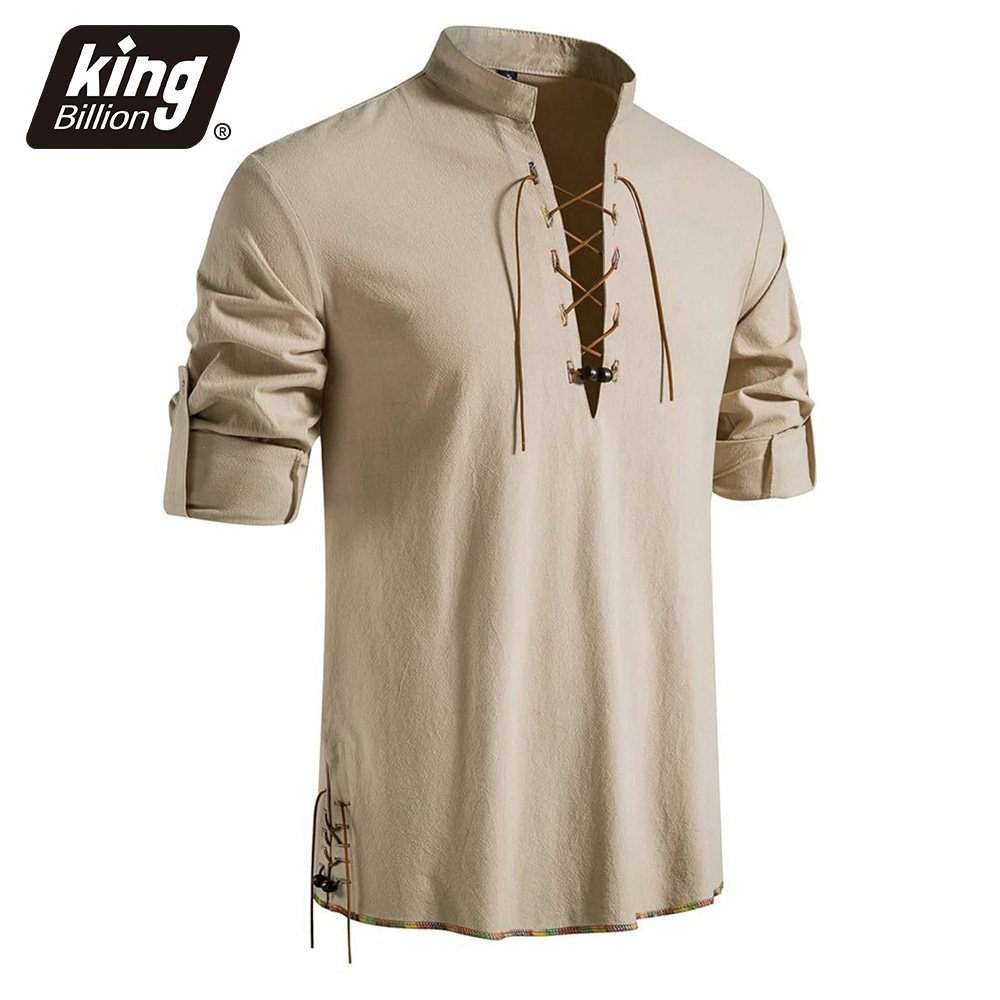 Męska koszula Henley z dekolte – Medieval Gothic Lace Up Pirate Shirt recenzja i cena