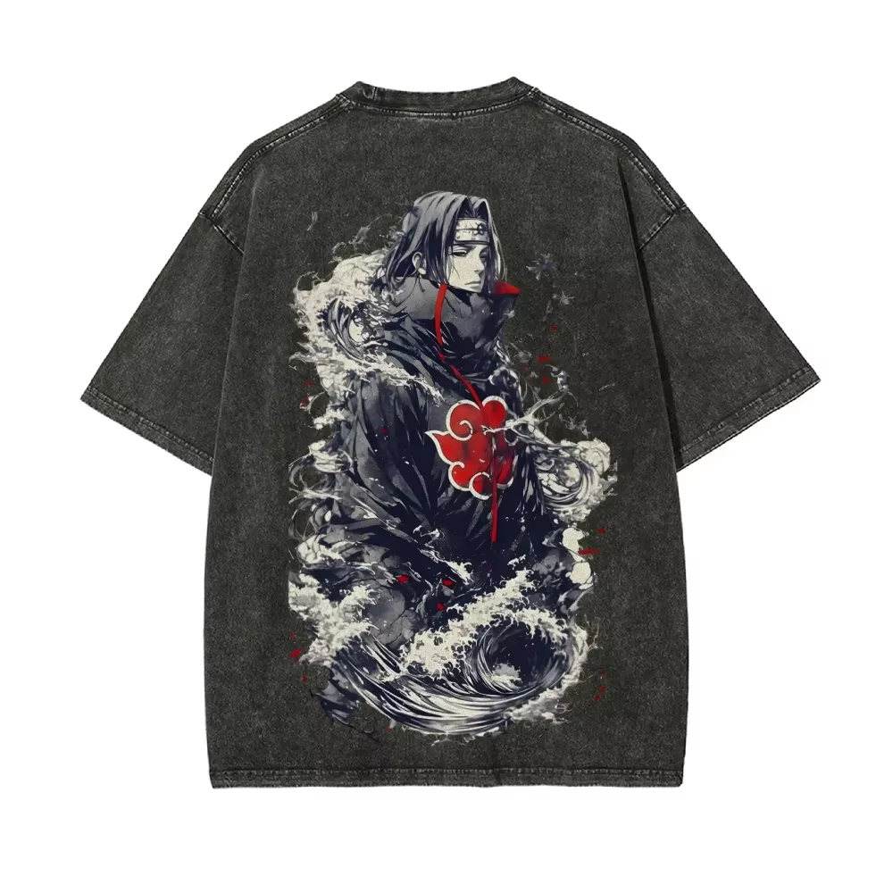 Koszulka Naruto Itachi Uchiha  – Acid Wash Vintage Graphic T Shirt recenzja i cena