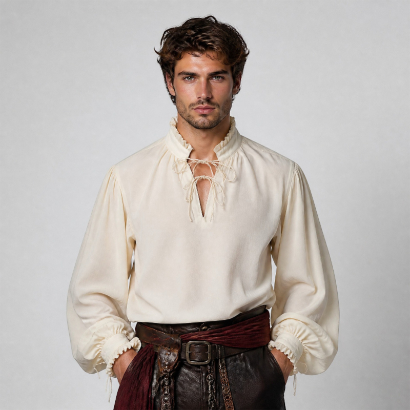 Renesansowa średniowieczna kos – Medieval Gothic Lace Up Pirate Shirt recenzja i cena