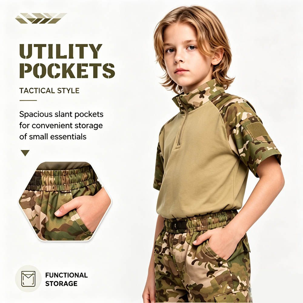 Dziecięcy kamuflażowy strój ta – Tactical Military Shirt Cargo recenzja i cena