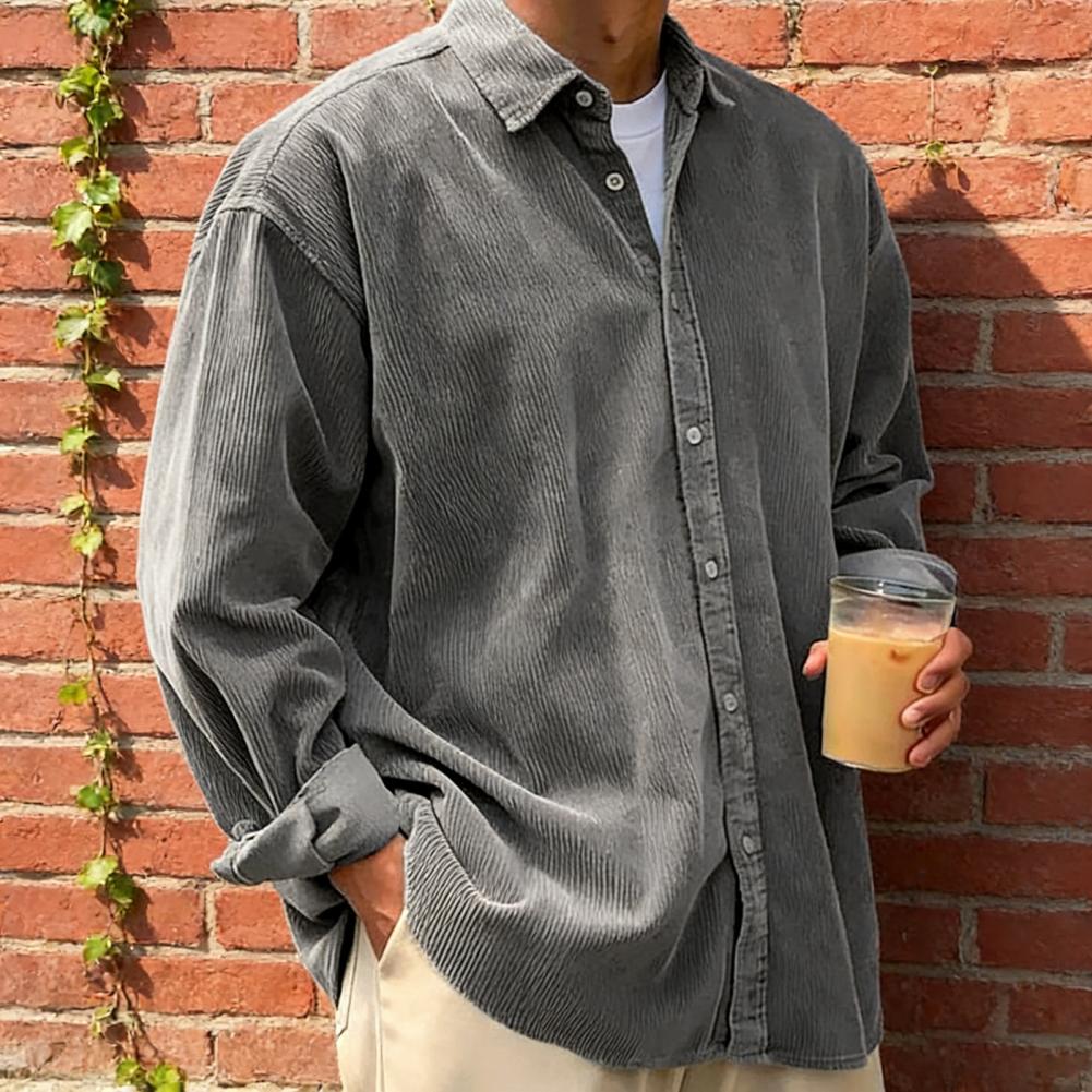 Nowa męska koszula sztruksowa  – Corduroy Button Up Shirt Men recenzja i cena