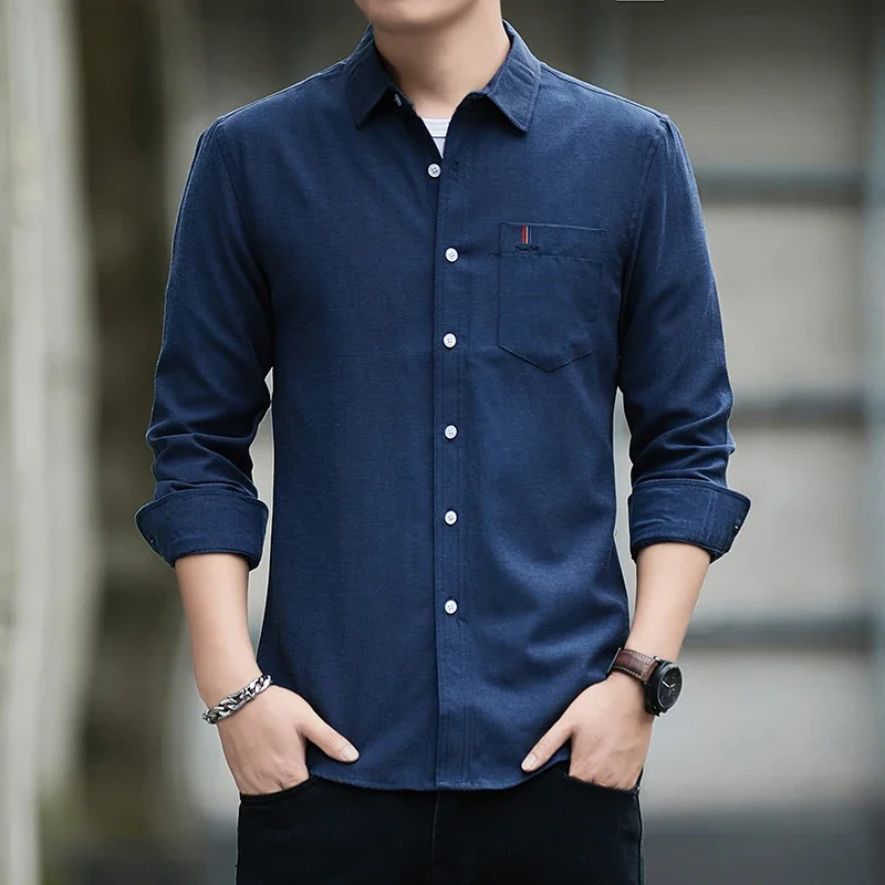 Męska kurtka sportowa z długim – Mens Linen Shirt Long Sleeve recenzja i cena