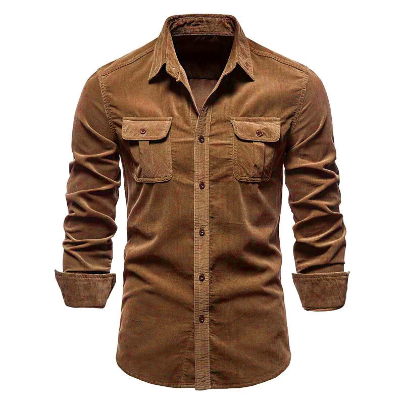 Męska nowa sztruksowa koszula  – Corduroy Button Up Shirt Men recenzja i cena
