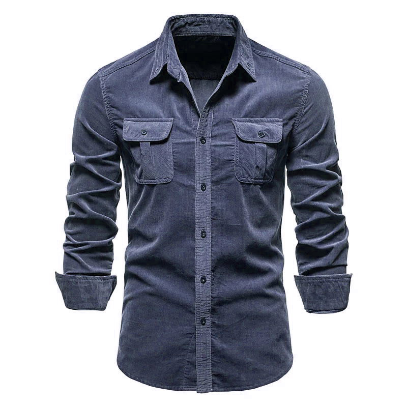 Męska nowa sztruksowa koszula  – Corduroy Button Up Shirt Men recenzja i cena