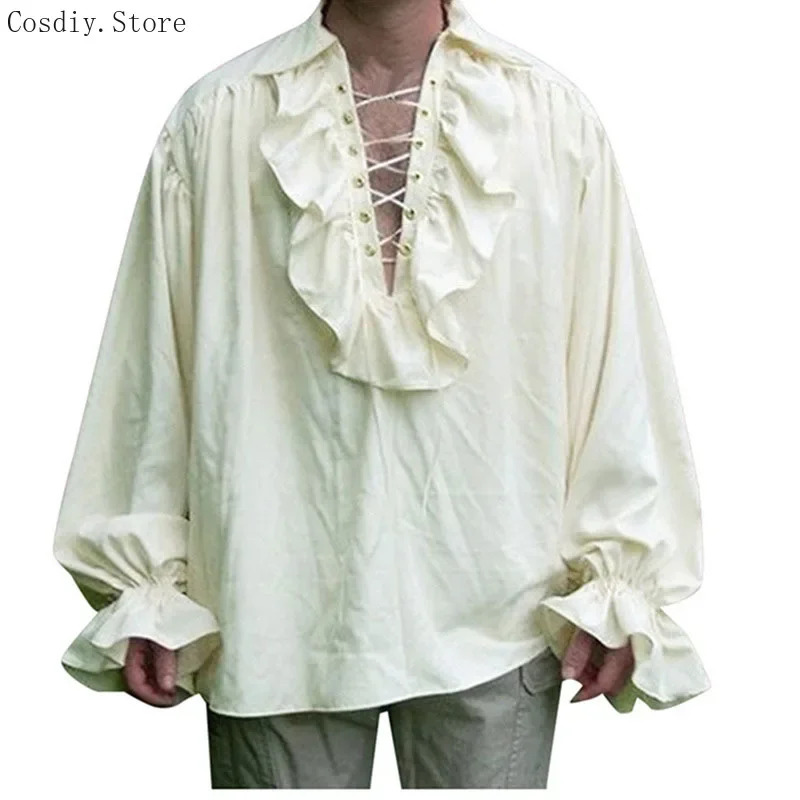 Kostium Średniowieczny Pirat H – Medieval Gothic Lace Up Pirate Shirt recenzja i cena