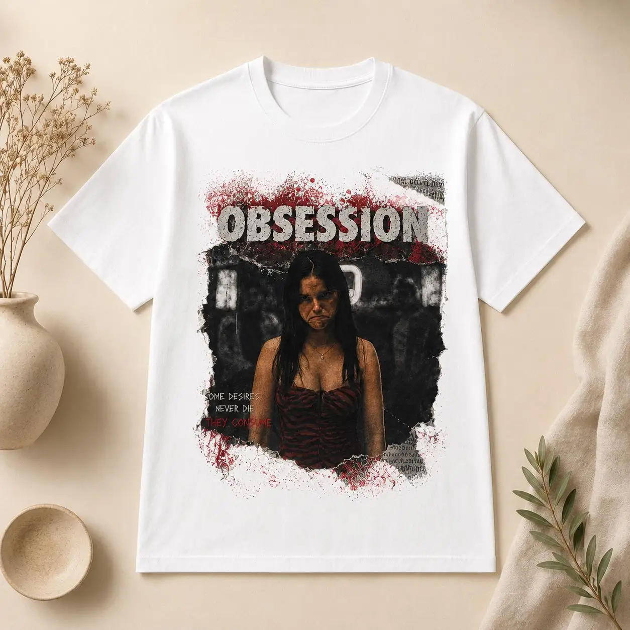 Koszulka z grafiką Obsession,  – Acid Wash Vintage Graphic T Shirt recenzja i cena