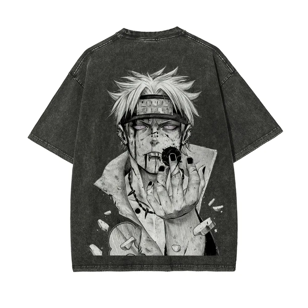 Koszulka Naruto Pain Rinnegan  – Acid Wash Vintage Graphic T Shirt recenzja i cena