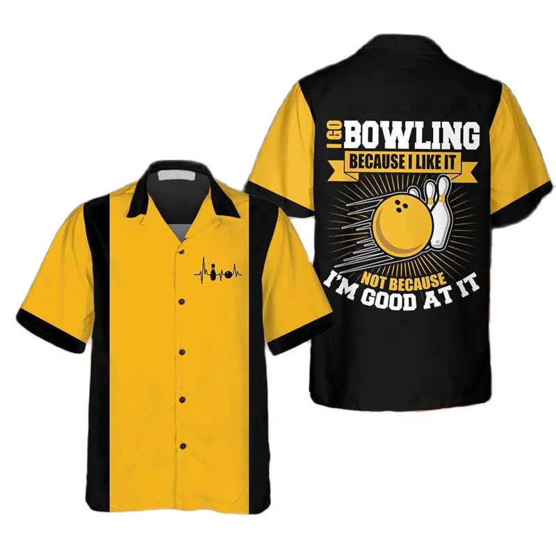 Klasyczna koszulka męska z nad – Short Sleeve Bowling Shirt Retro recenzja i cena
