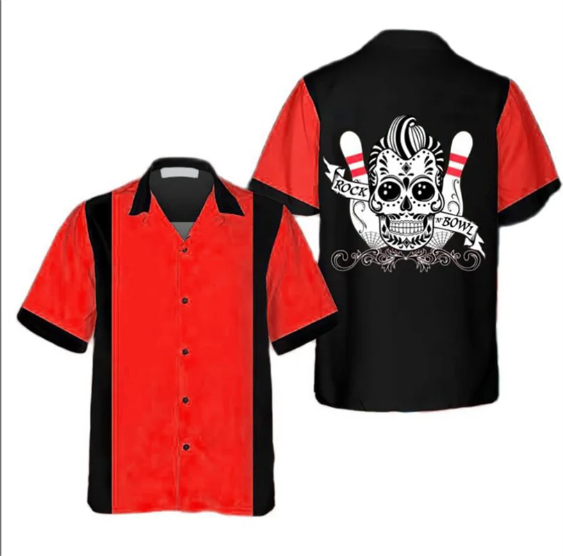Klasyczna koszulka męska z nad – Short Sleeve Bowling Shirt Retro recenzja i cena