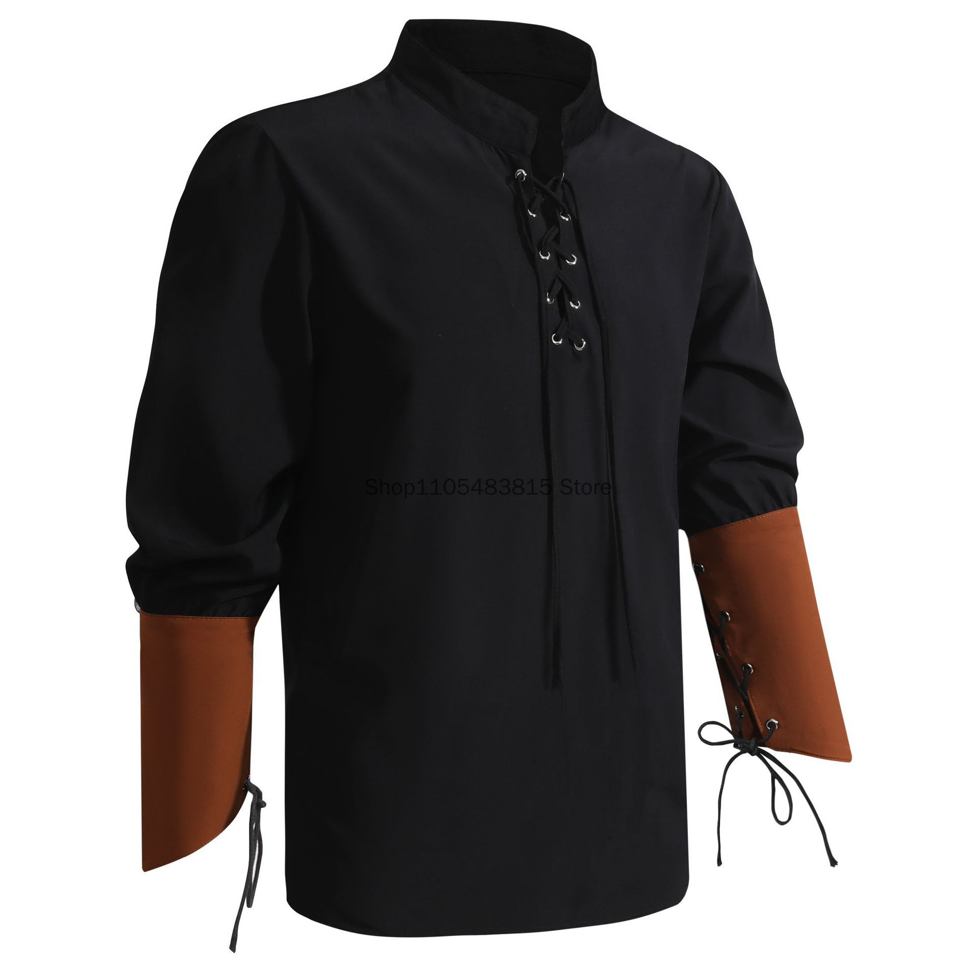 Koszula Piracka Męska - Koszul – Medieval Gothic Lace Up Pirate Shirt recenzja i cena