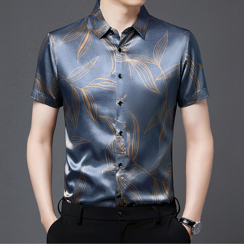 Lato 2022 męskie jedwabne ubra – Mens Satin Silk Dress Shirt recenzja i cena