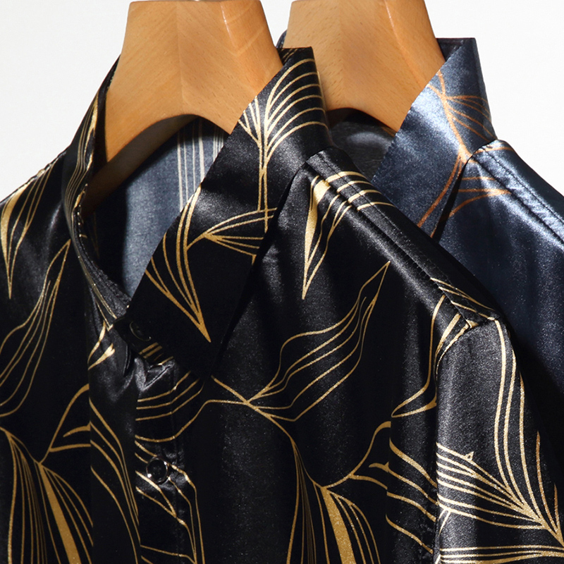 Lato 2022 męskie jedwabne ubra – Mens Satin Silk Dress Shirt recenzja i cena