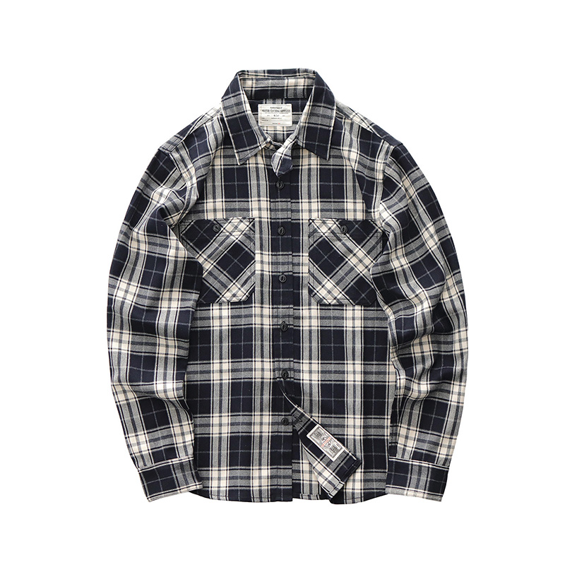 Jesienna Nowa Japońska Retro K – Flannel Plaid Shirt Heavy Weight recenzja i cena