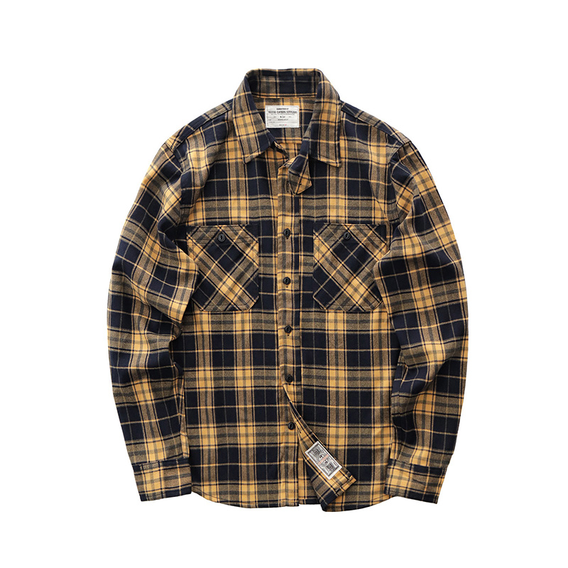 Jesienna Nowa Japońska Retro K – Flannel Plaid Shirt Heavy Weight recenzja i cena